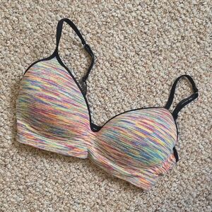 Xhilaration Multicolor Seamless Molded T-Shirt Bra with Black Trim